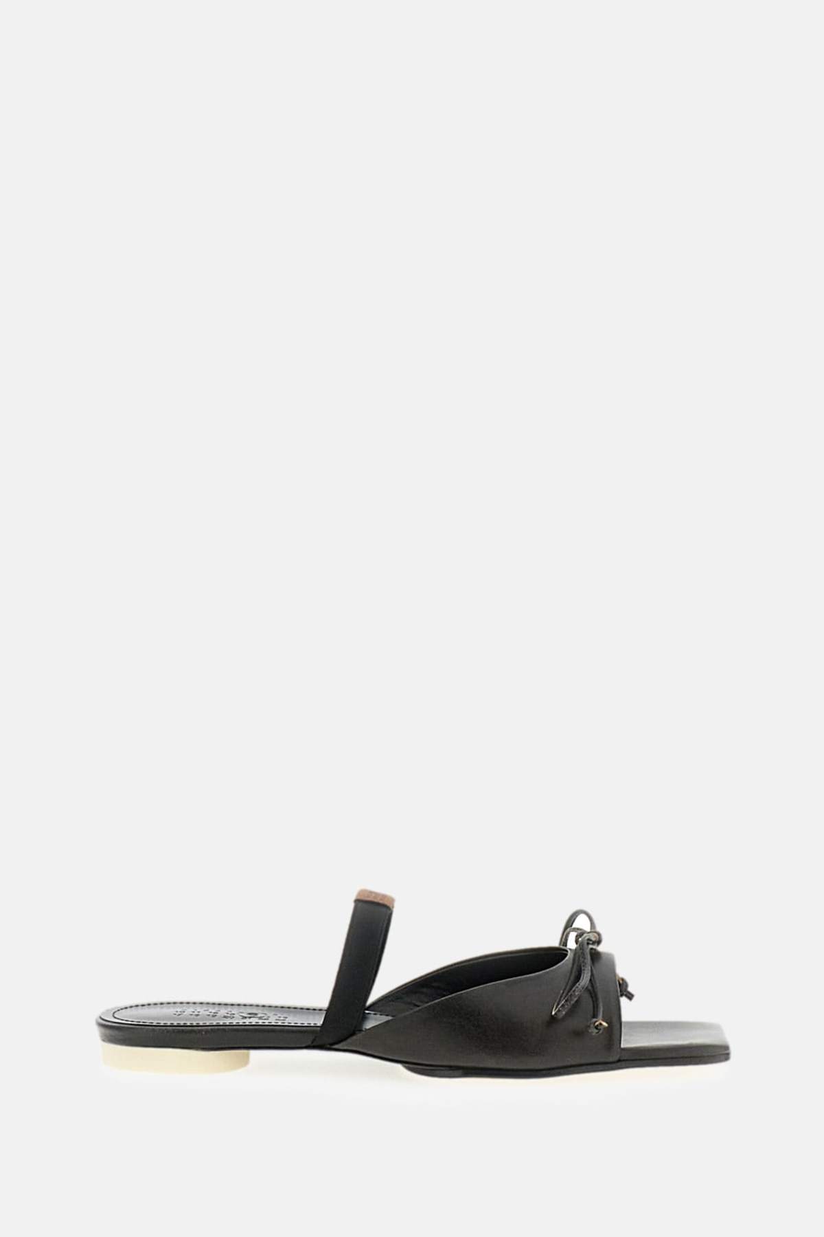 MM6 Maison Margiela Slingback Sandals With Bow Detail - Black - Image 1 of 4
