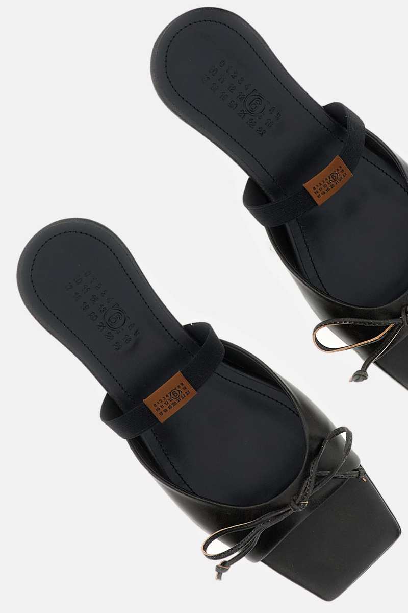 MM6 Maison Margiela Slingback Sandals With Bow Detail - Black