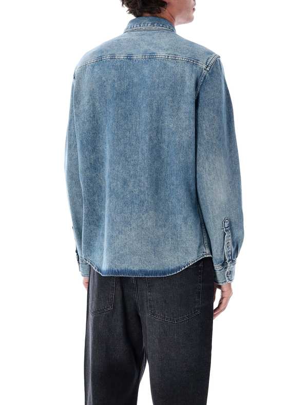 Ami Alexandre Mattiussi Ami De Coeur Denim Shirt - Med Blue