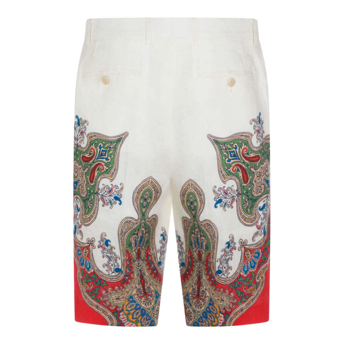 Etro Multicolor Linen Shorts - Red - Image 2 of 4