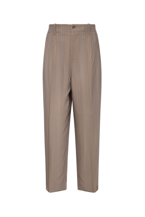 Golden Goose Wool Blend Trousers With Pinstripe Pattern - Gray