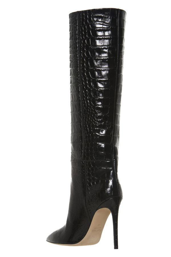 Paris Texas Crocodile Print Boots - Black