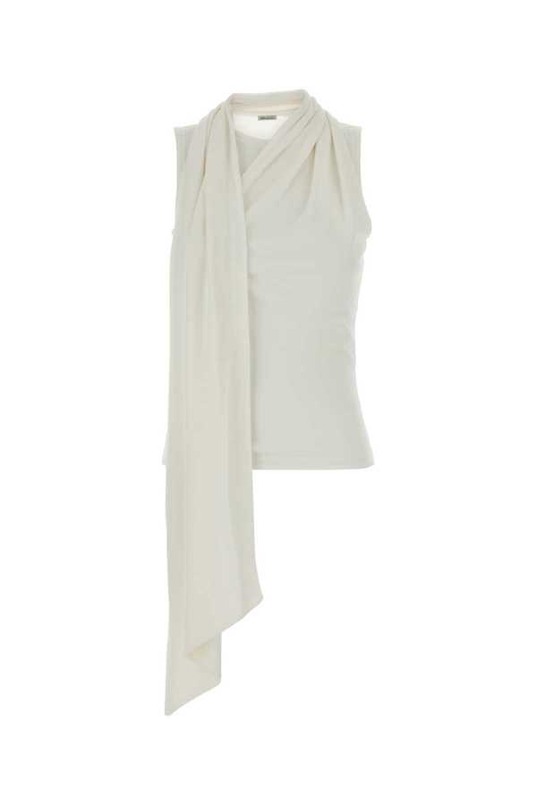 Ami Alexandre Mattiussi Viscose Blend Top - Blanc Creme