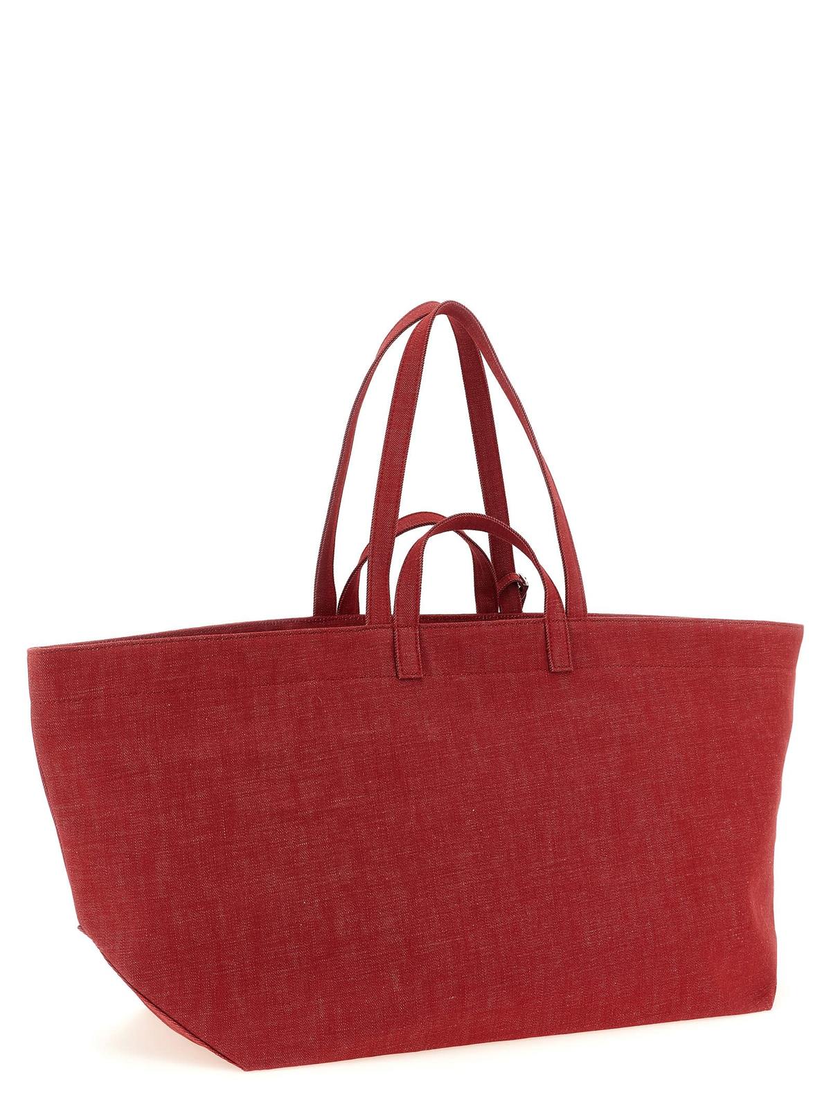 A.P.C. Le Drummer Toile Large Shopping Bag Tote - Red - Image 2 of 4