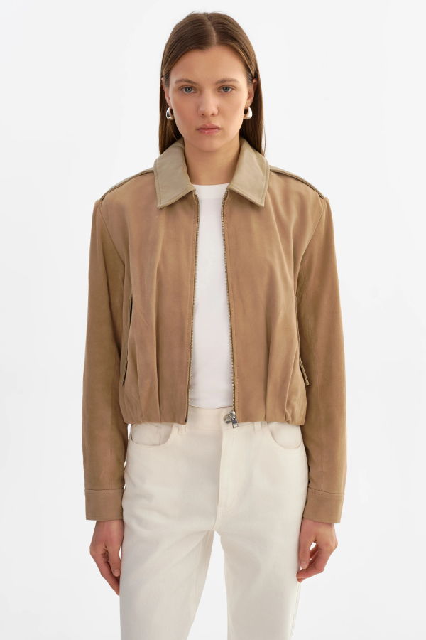 LAMARQUE Robbie Suede Bomber Jacket