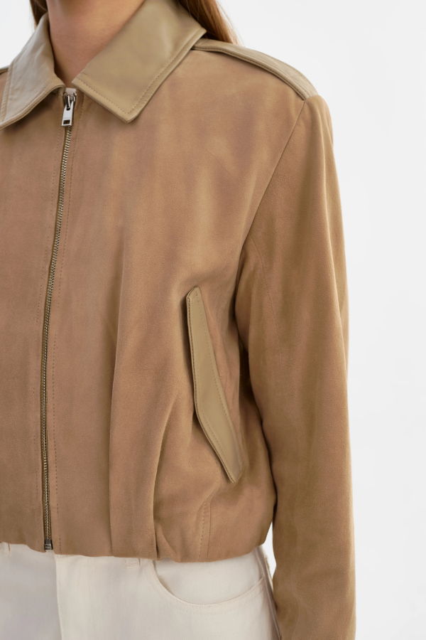 LAMARQUE Robbie Suede Bomber Jacket