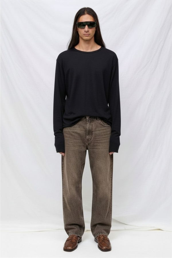 Batoner Black Normandy Linen Basque Shirt