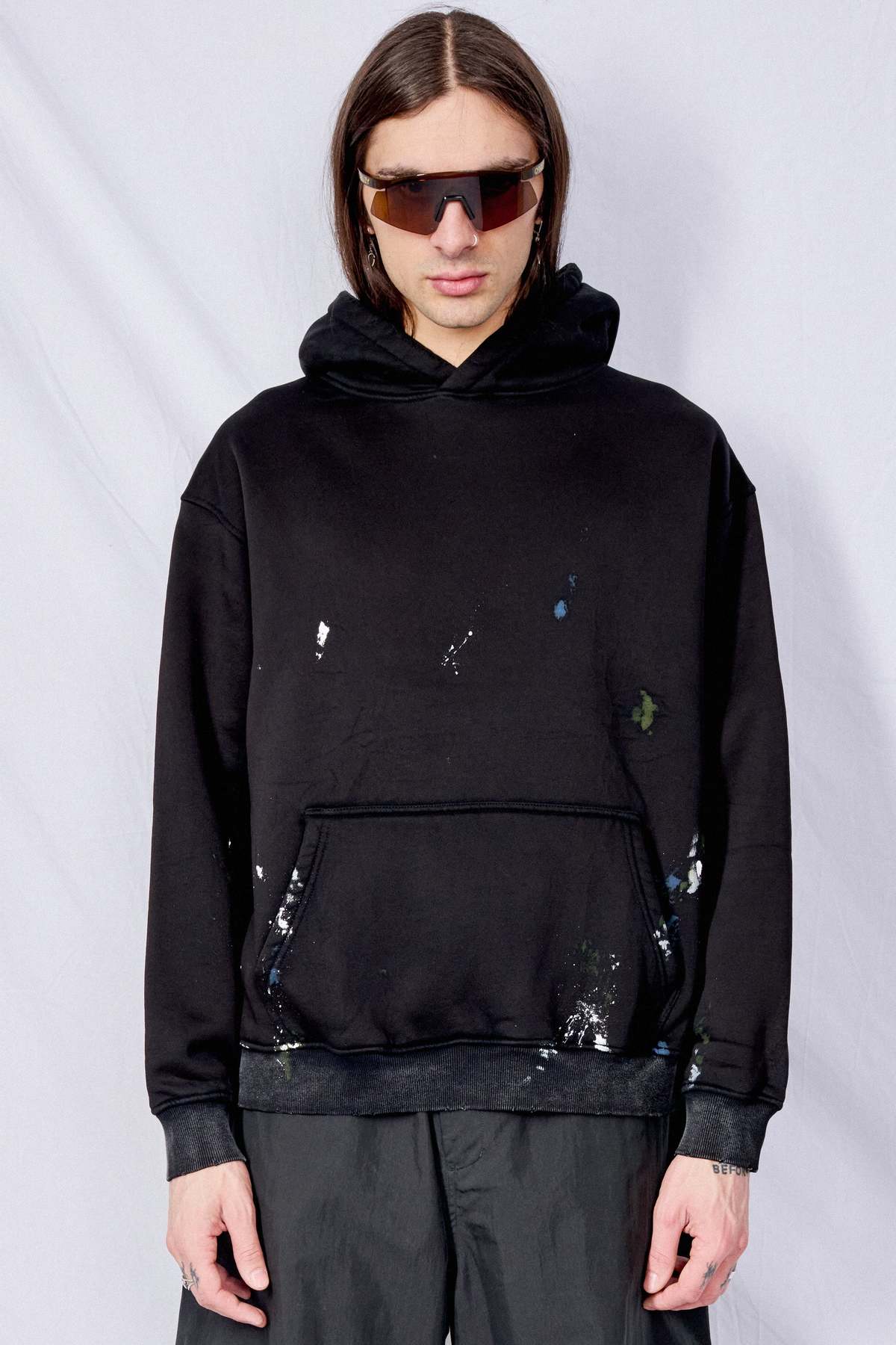 Assembly Black Painted Hoodie - Image 2 of 10