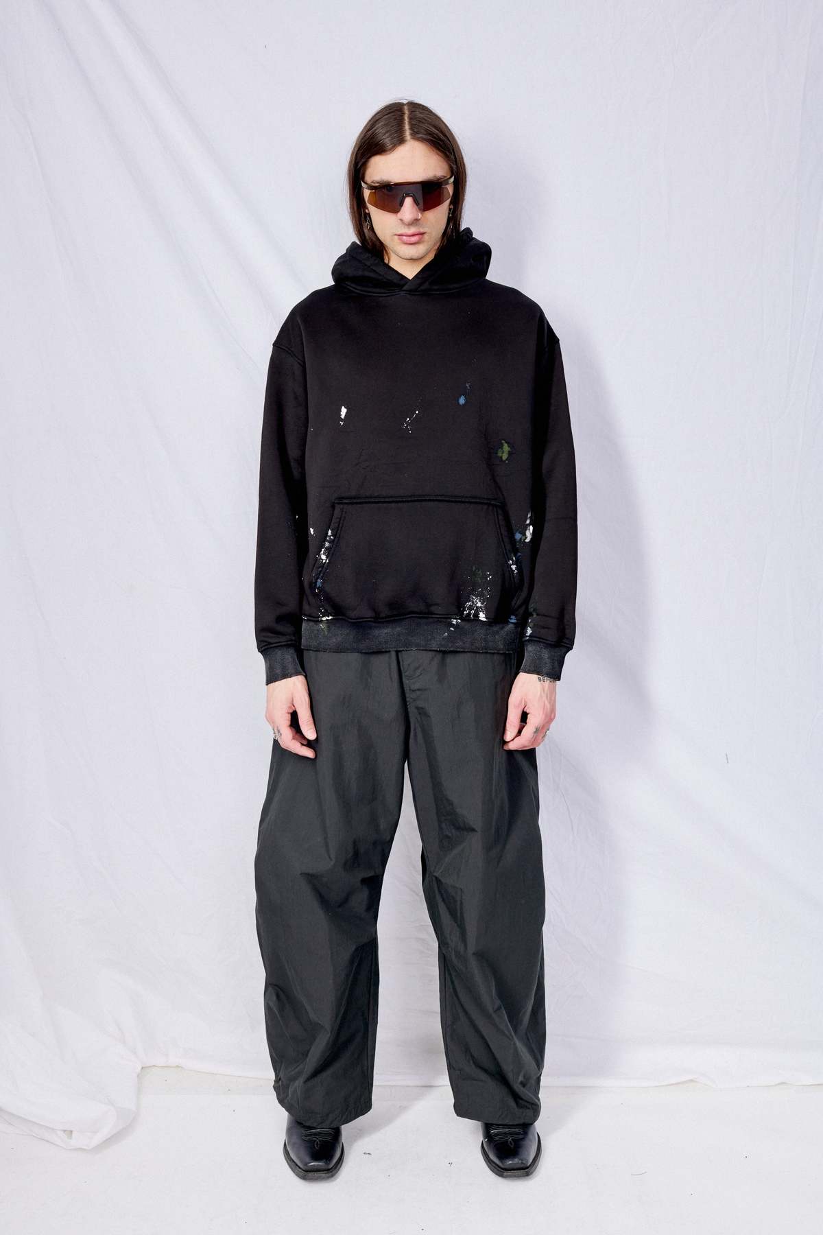 Assembly Black Painted Hoodie - Image 4 of 10