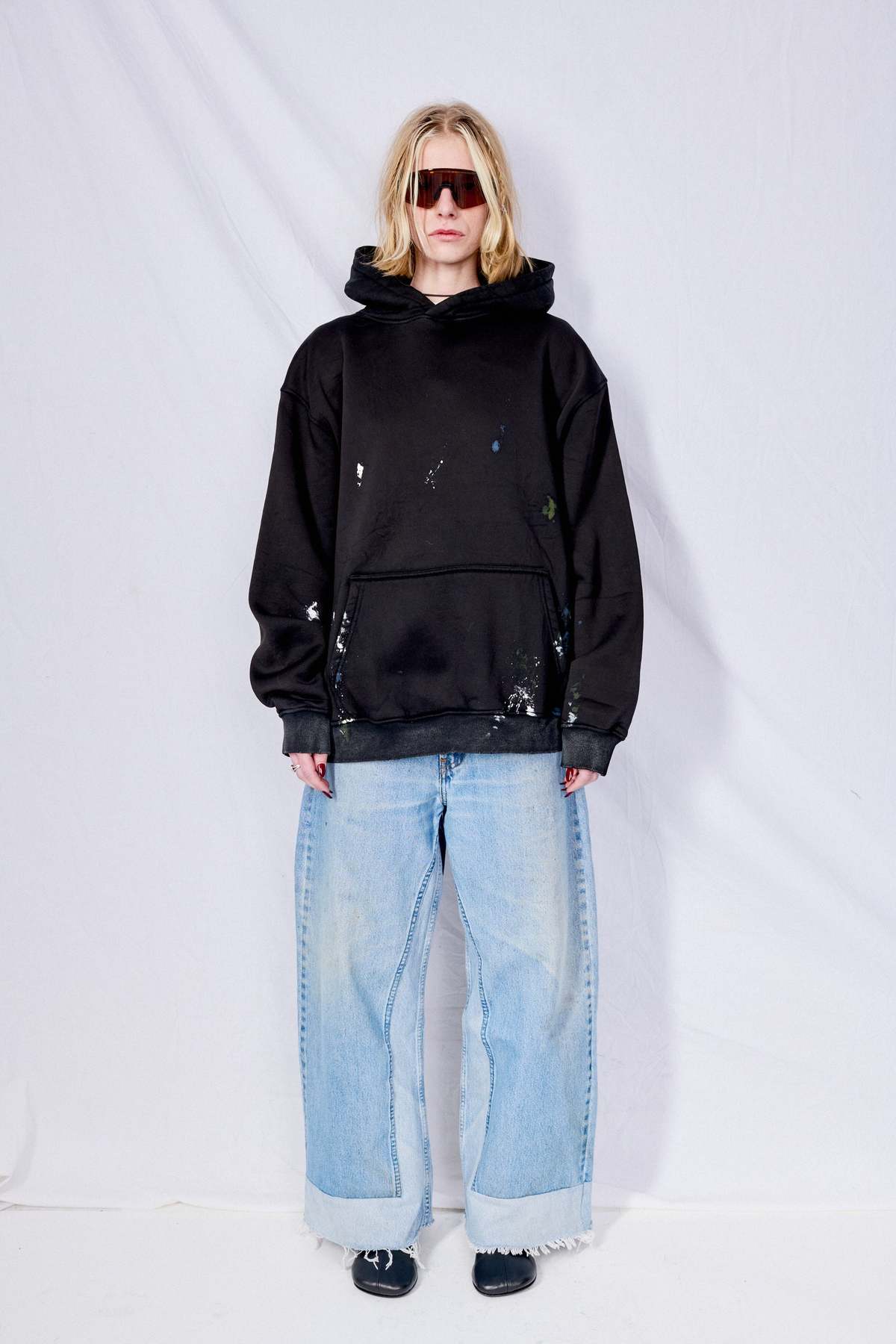 Assembly Black Painted Hoodie - Image 5 of 10