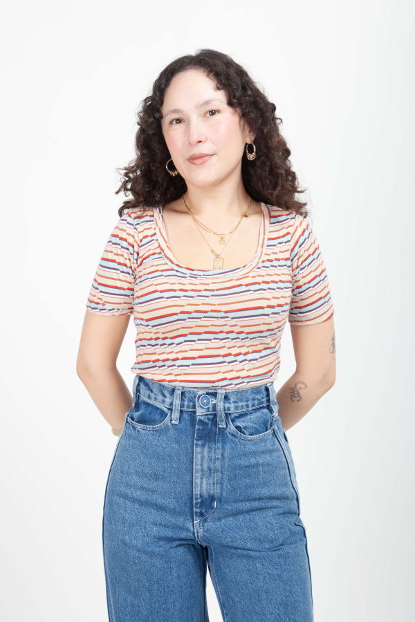 Gravel & Gold Darcy Tee - Ripple Stripe