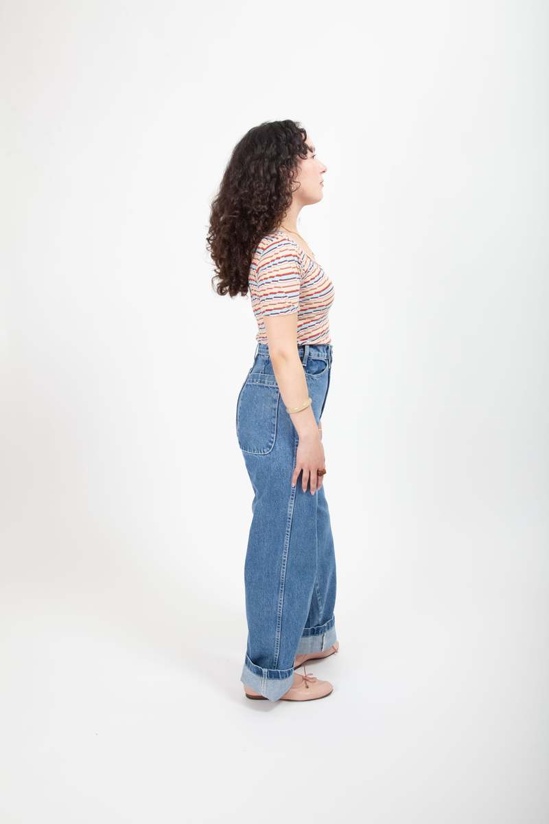 Gravel & Gold Darcy Tee - Ripple Stripe