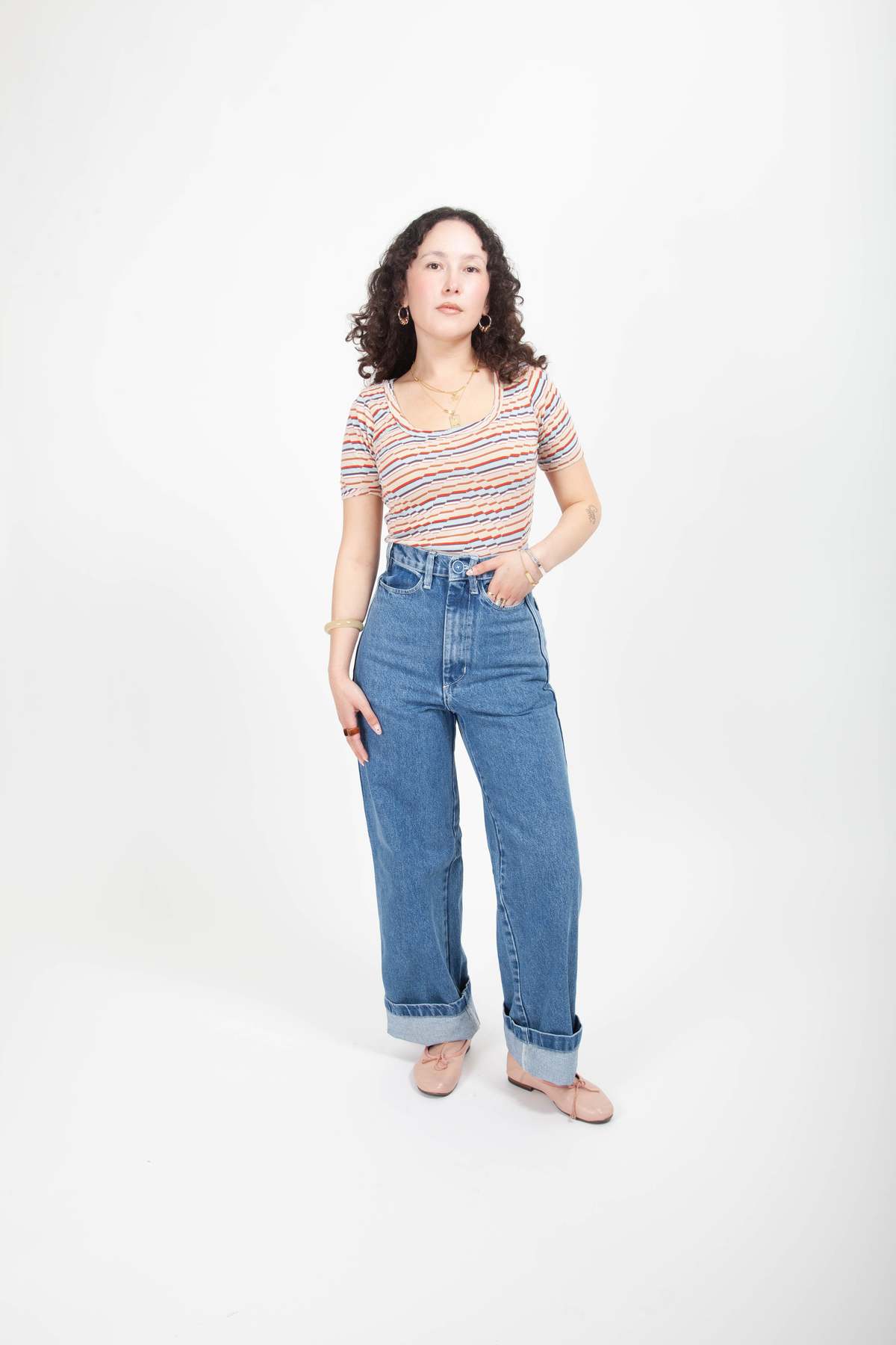 Gravel & Gold Darcy Tee - Ripple Stripe - Image 4 of 5