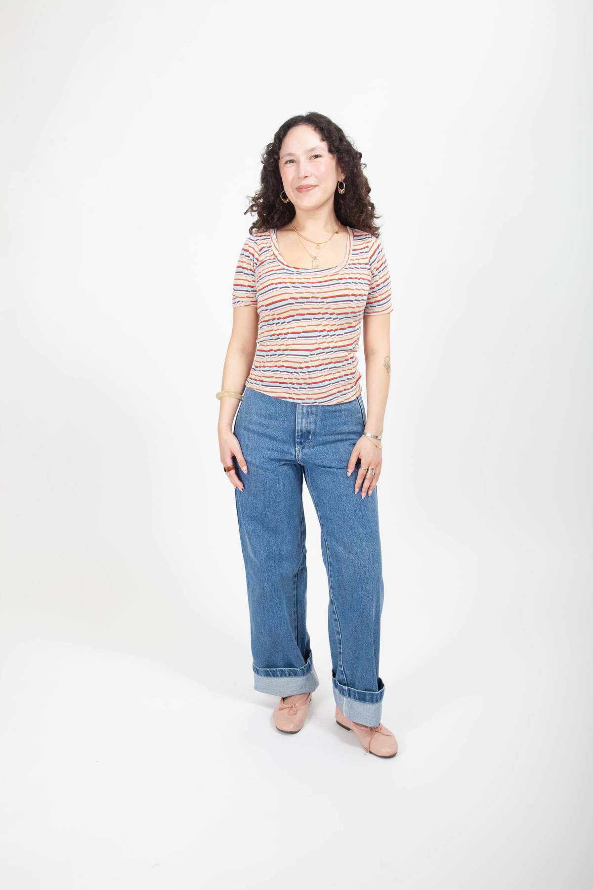 Gravel & Gold Darcy Tee - Ripple Stripe - Image 5 of 5