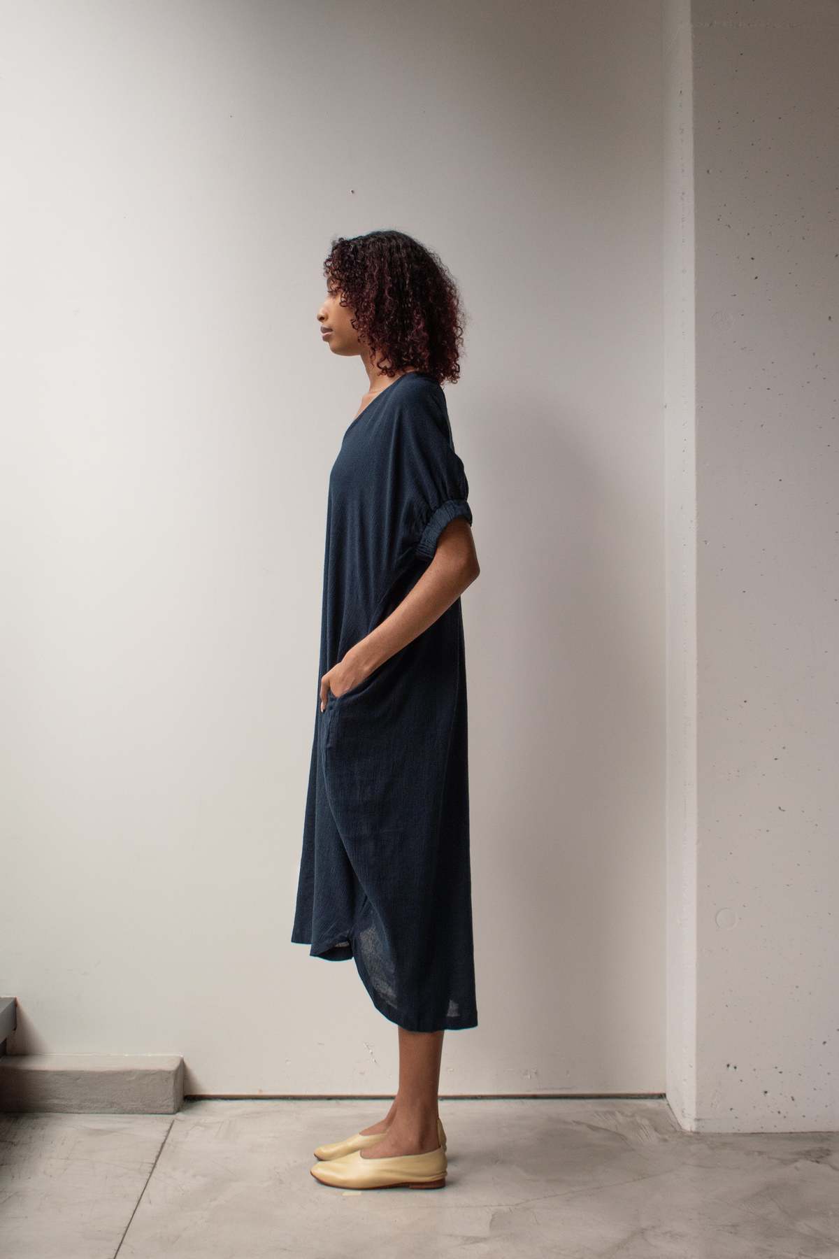 at Dawn. V-neck Relax Long Dress - Image 8 of 29
