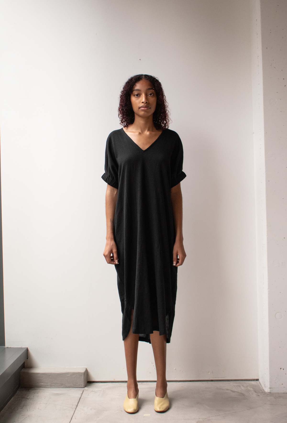 at Dawn. V-neck Relax Long Dress - Image 10 of 29