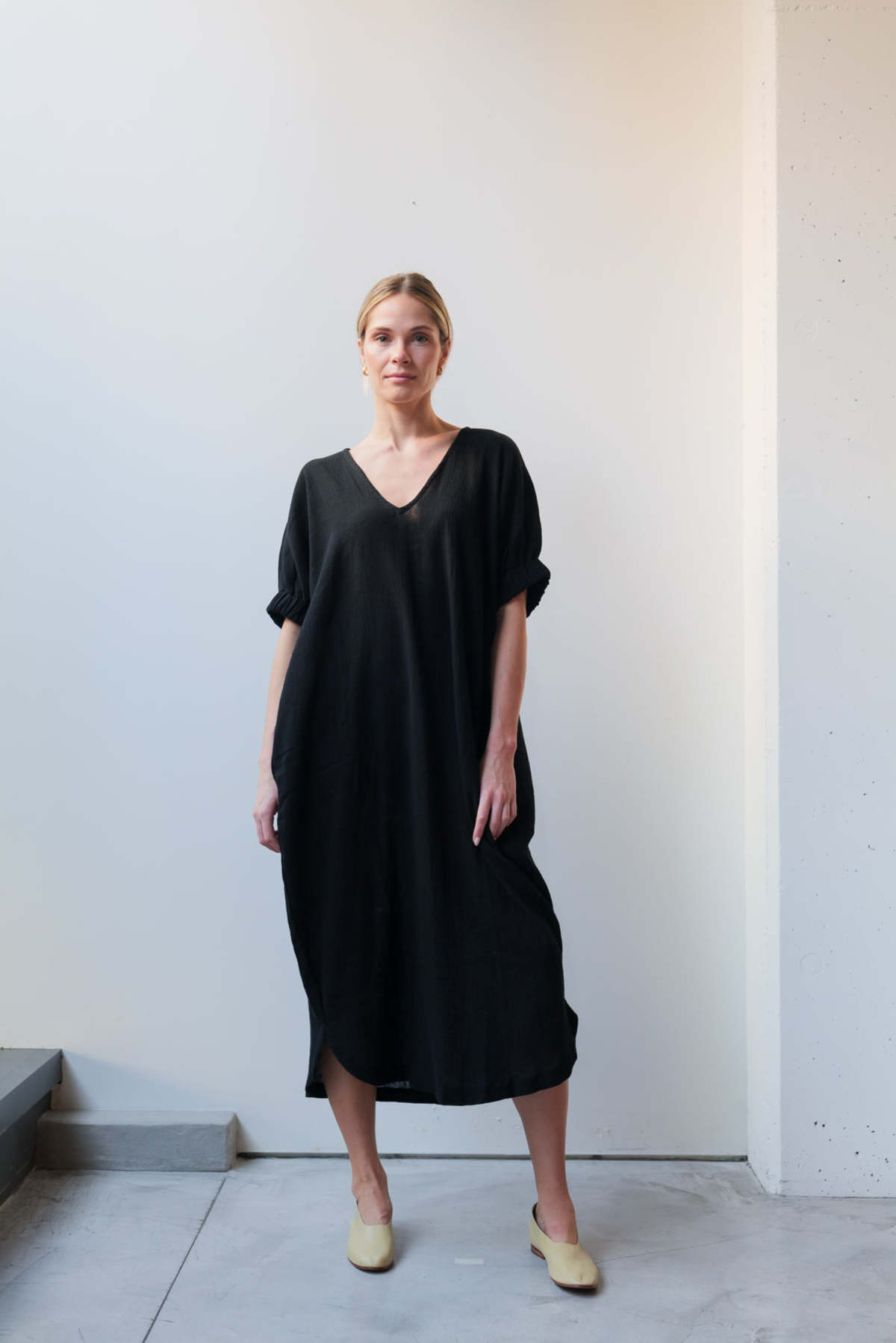 at Dawn. V-neck Relax Long Dress - Image 15 of 29
