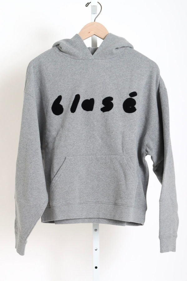 Clare V. Le Boxy Hoodie Flocked Blasé