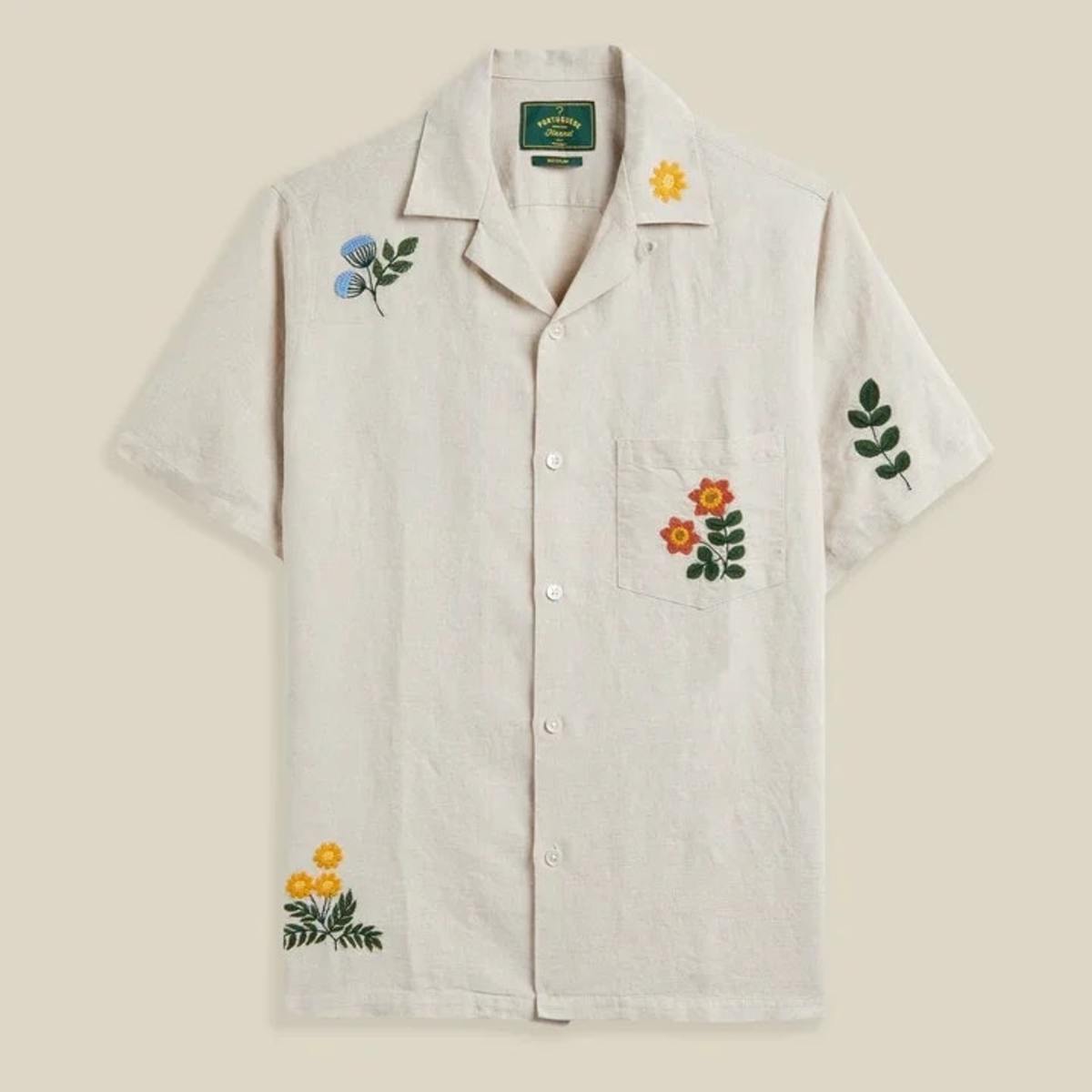 Portuguese Flannel Spring Embroidery Flowers Shirt - Image 2 of 7