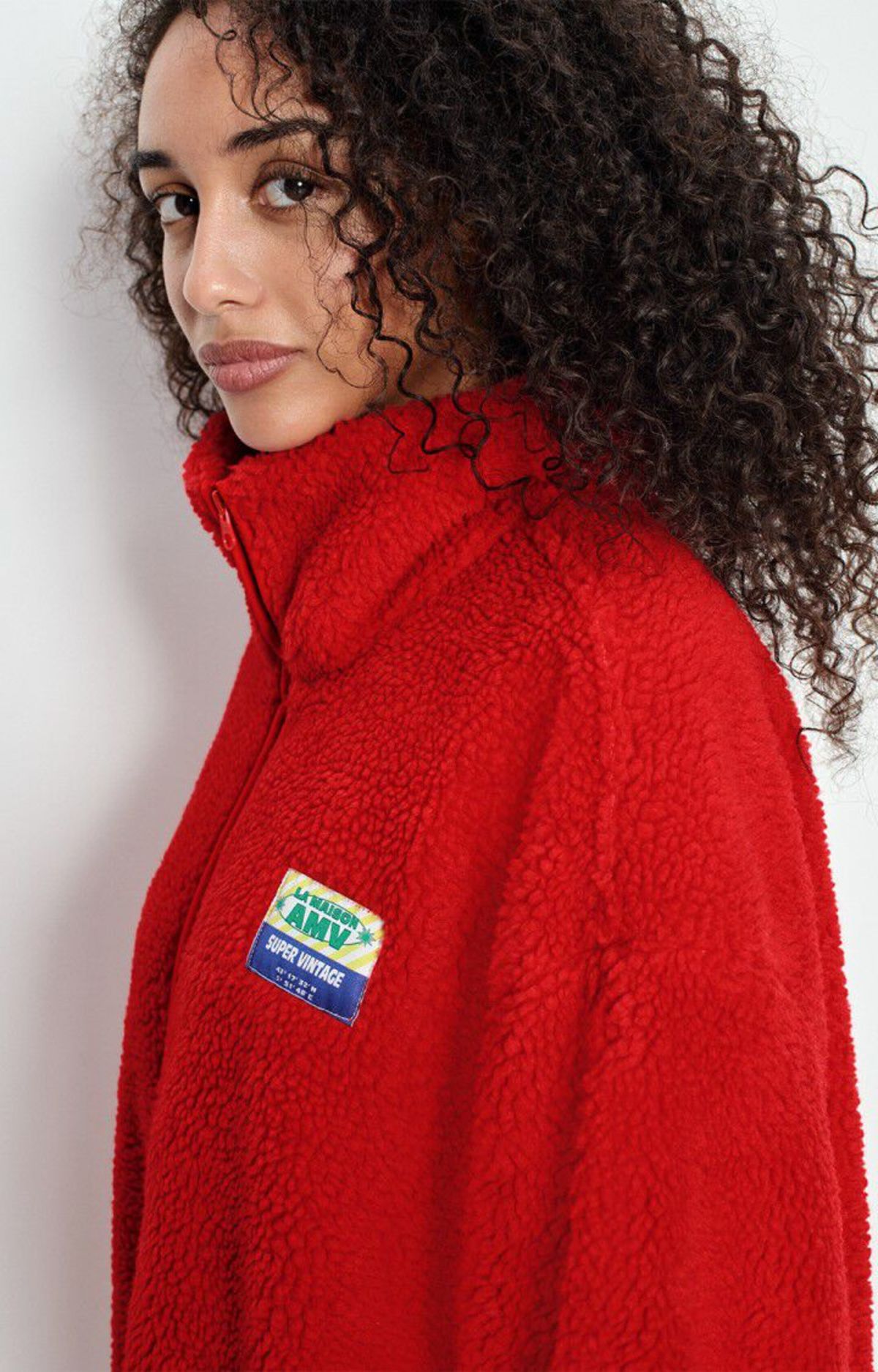 American Vintage Hoktown Long Zip Up Fleece Jacket - Love Love - Image 4 of 9