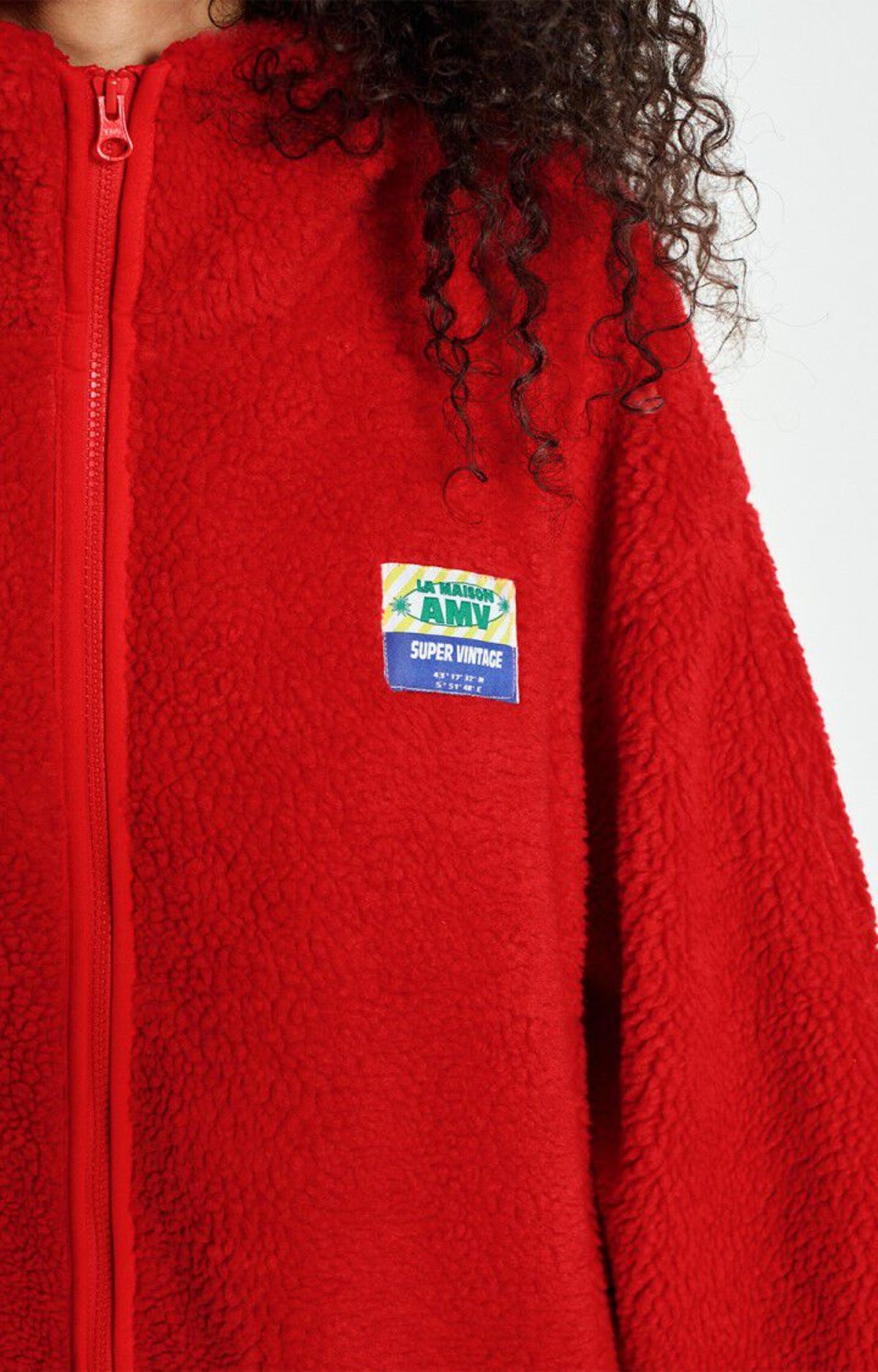 American Vintage Hoktown Long Zip Up Fleece Jacket - Love Love - Image 5 of 9