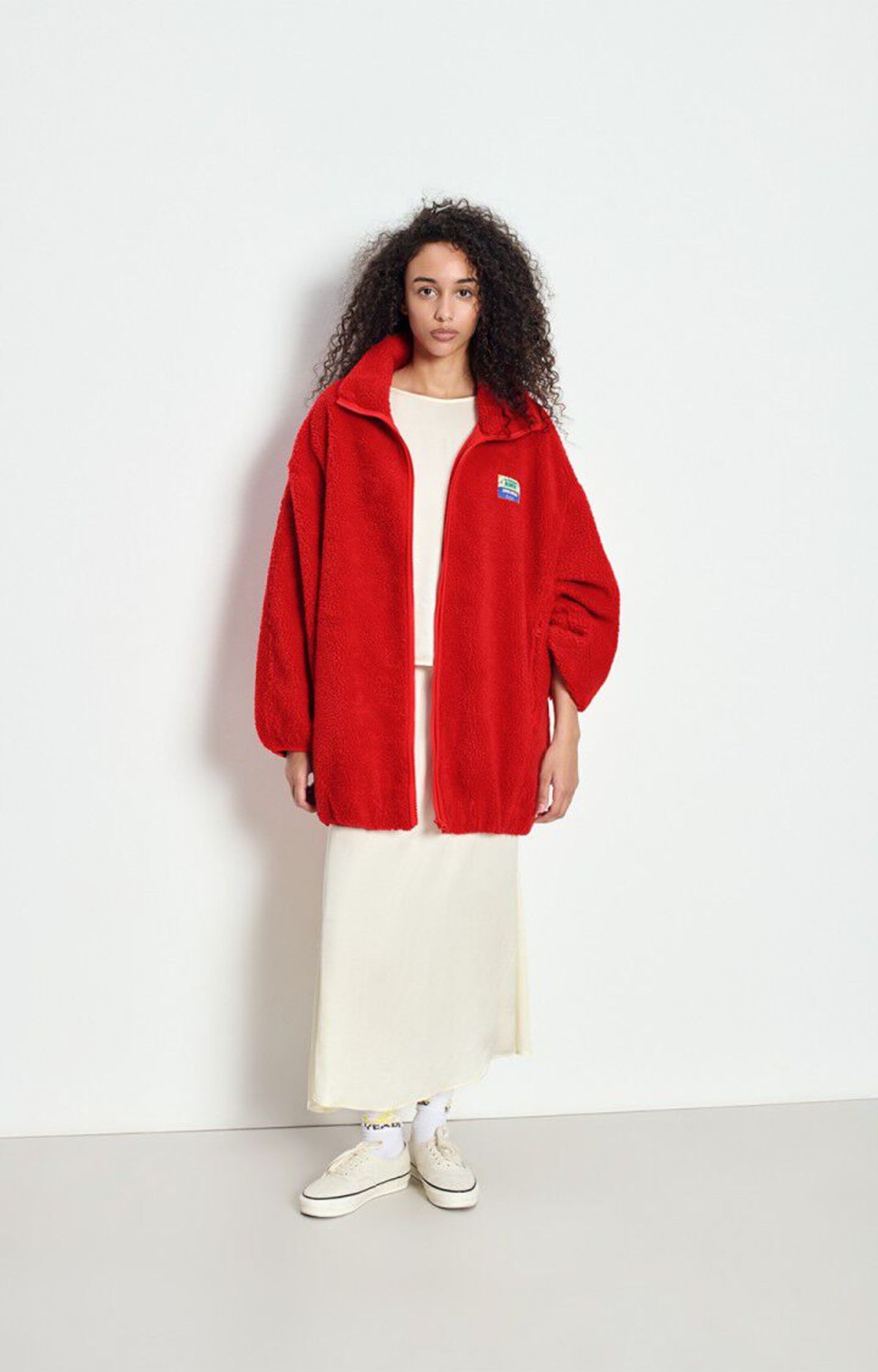 American Vintage Hoktown Long Zip Up Fleece Jacket - Love Love - Image 8 of 9