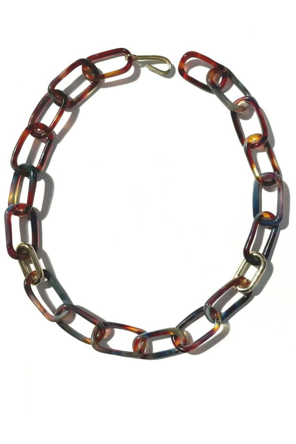 JANE D'ARENSBOURG Tortoise Oval & Brass Choker
