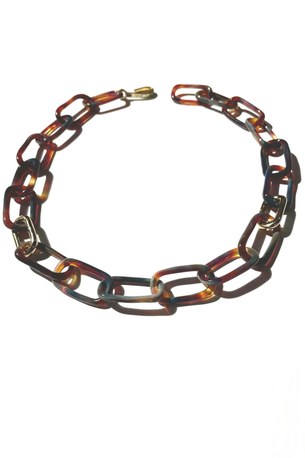 JANE D'ARENSBOURG Tortoise Oval & Brass Choker