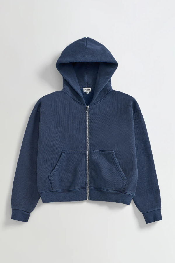 Asher Rosie Zip Hoodie Sweatshirt - Cadet Blue
