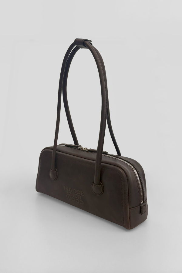 MARGESHERWOOD Soft Baguette Handbag - Sepia Pull-Up