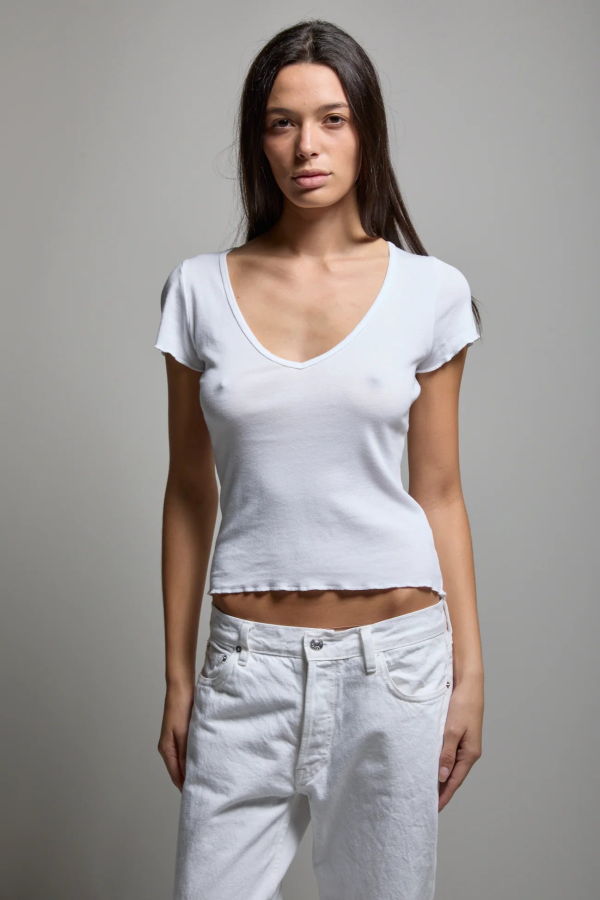 Asher Vicki V-Neck Tee - White
