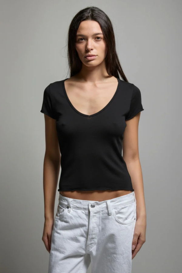 Asher Vicki V-Neck Tee - Black
