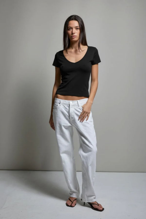 Asher Vicki V-Neck Tee - Black