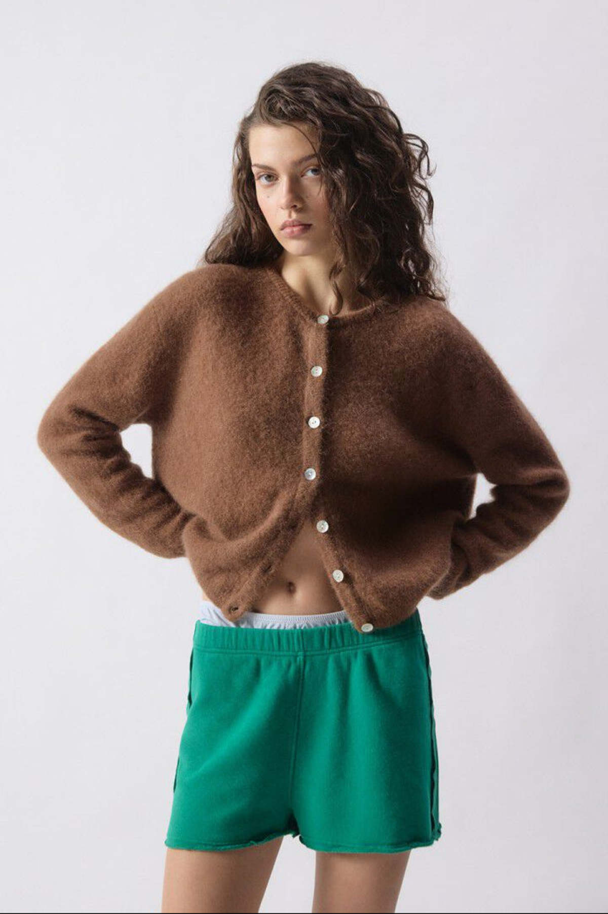 American Vintage Vito Cardigan Sweater - Chocolate - Image 1 of 7