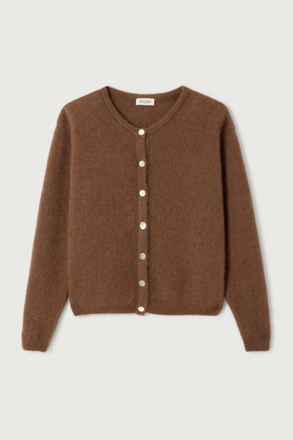 American Vintage Vito Cardigan Sweater - Chocolate