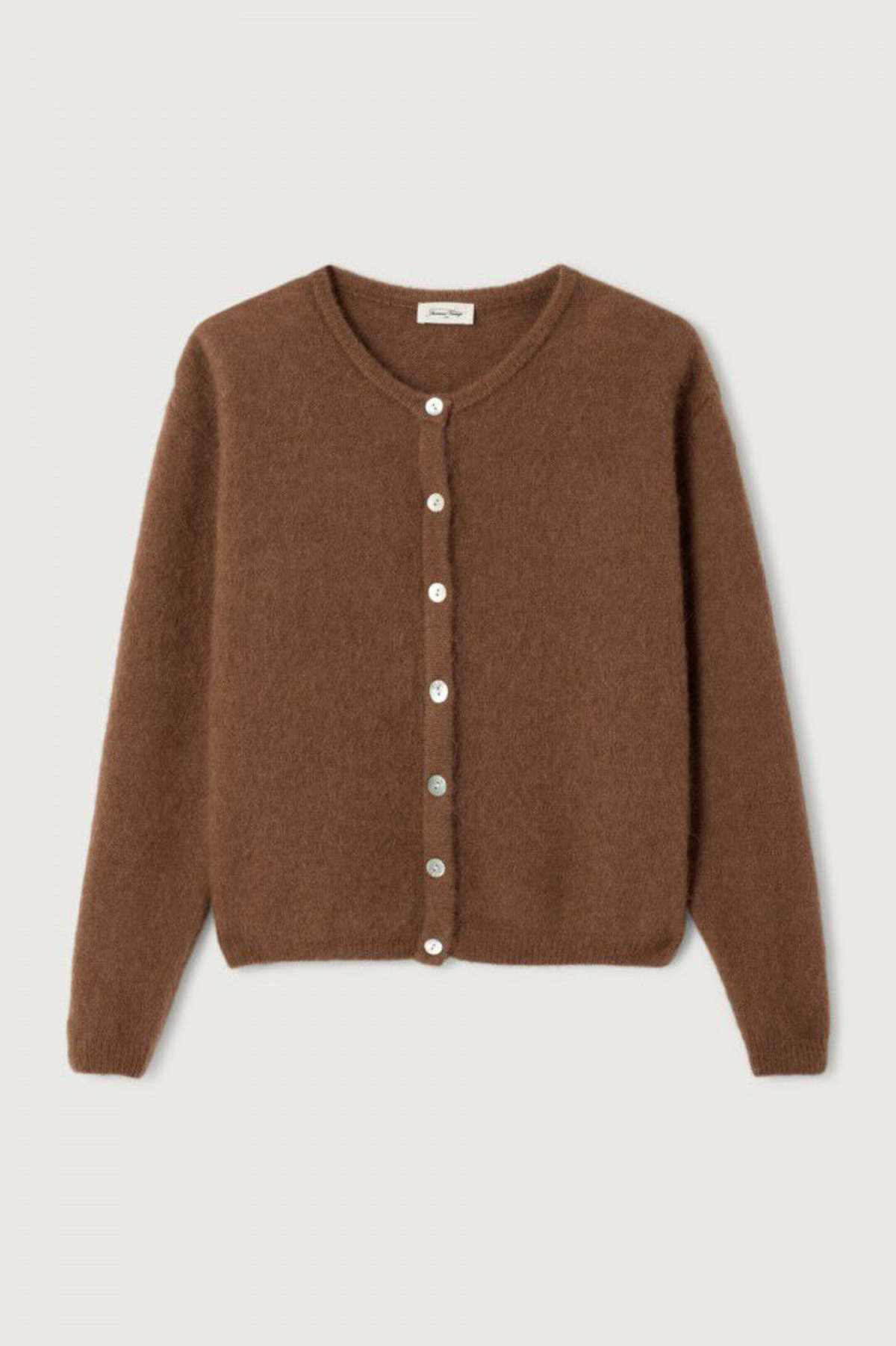 American Vintage Vito Cardigan Sweater - Chocolate - Image 2 of 7