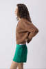 American Vintage Vito Cardigan Sweater - Chocolate - Thumbnail 3