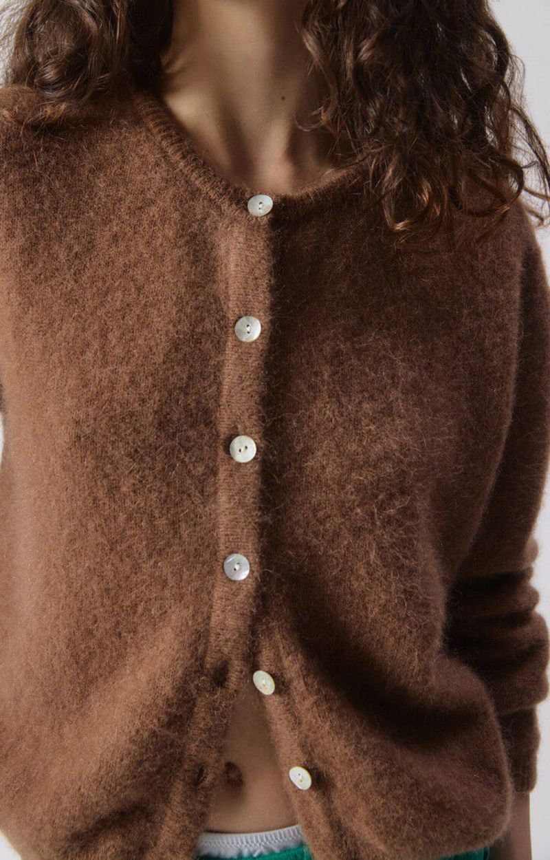 American Vintage Vito Cardigan Sweater - Chocolate