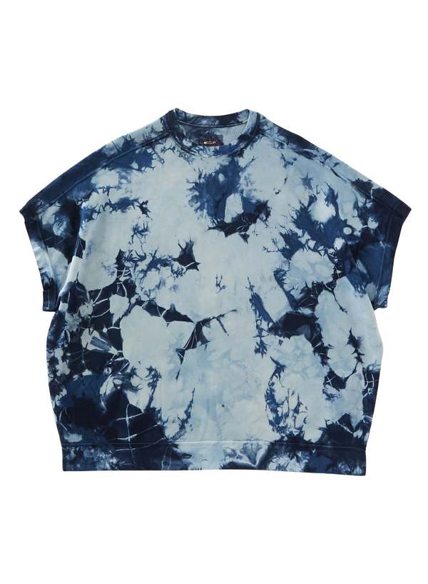 Blue Blue Japan Unisex Indigo Shibori French Sleeve T-Shirt