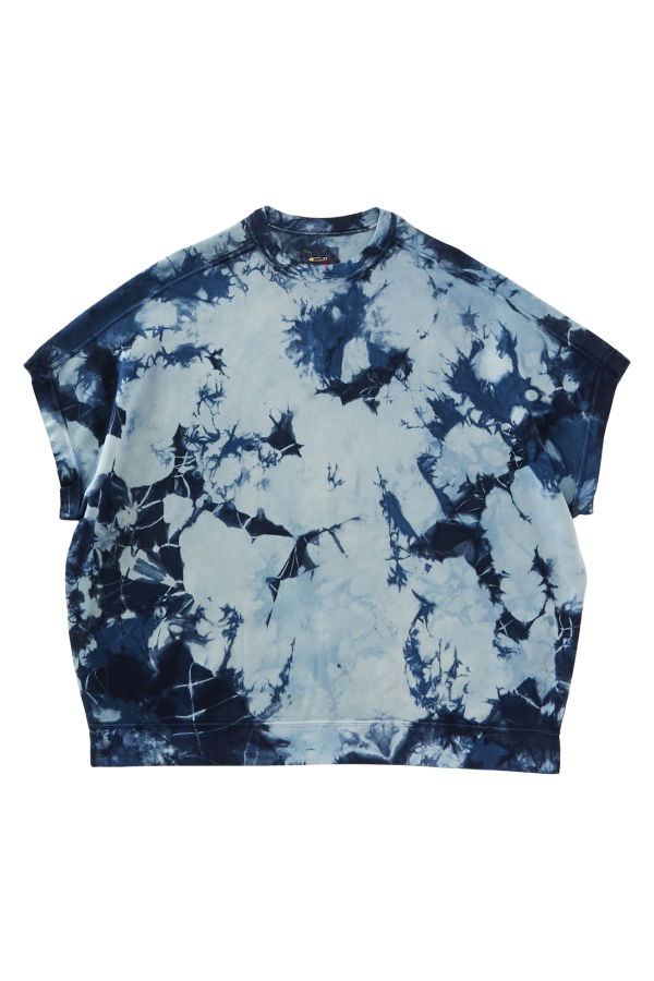 Blue Blue Japan Unisex Indigo Shibori French Sleeve T-Shirt