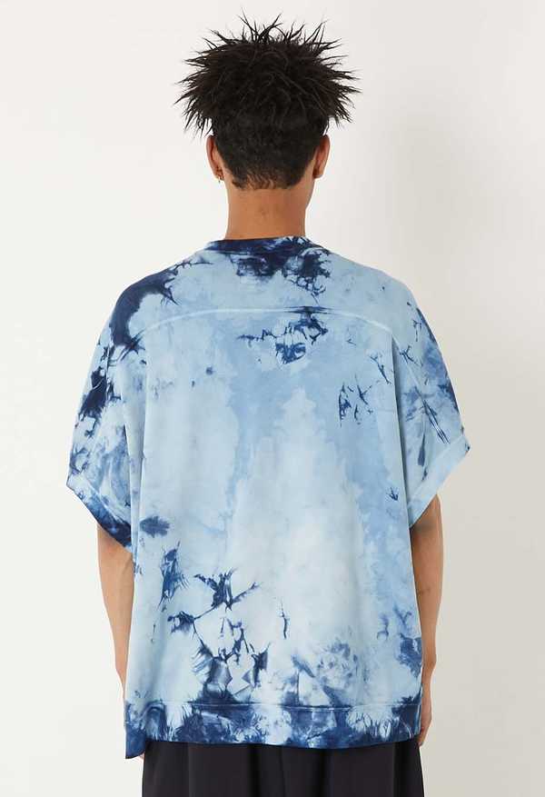 Blue Blue Japan Unisex Indigo Shibori French Sleeve T-Shirt