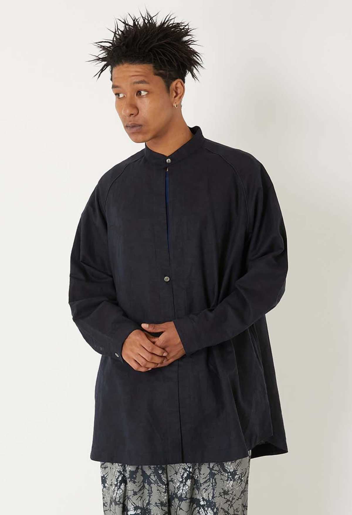 Blue Blue Japan Glass Pattern Mixed Oversize Shirt - Image 3 of 9