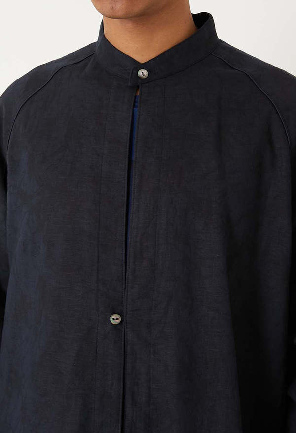 Blue Blue Japan Glass Pattern Mixed Oversize Shirt