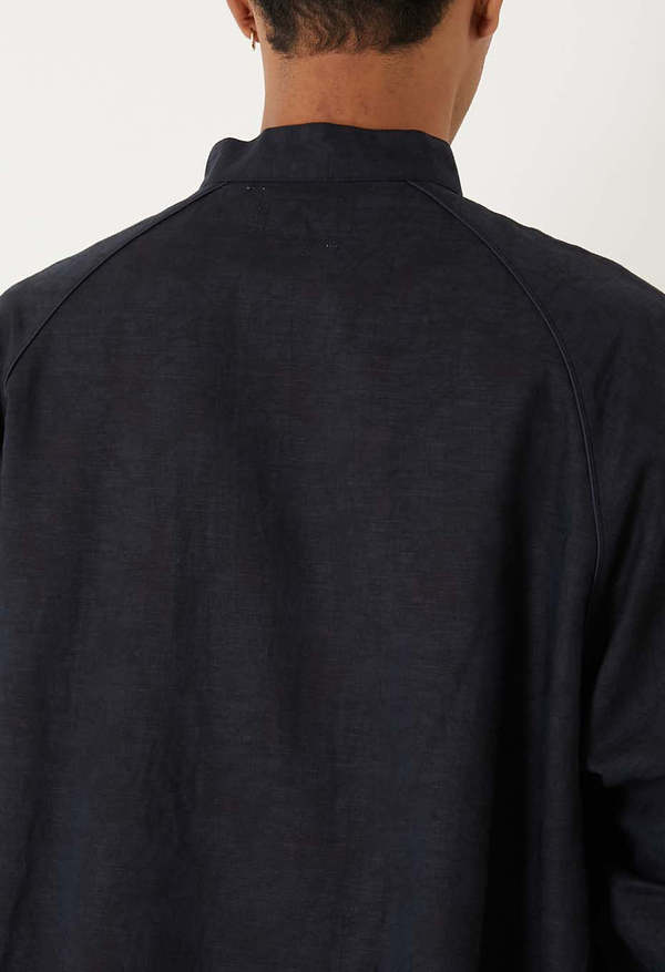 Blue Blue Japan Glass Pattern Mixed Oversize Shirt