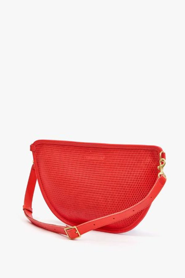 Clare V. Grande Fanny Diamond Perf Belt Bag - Bright Poppy