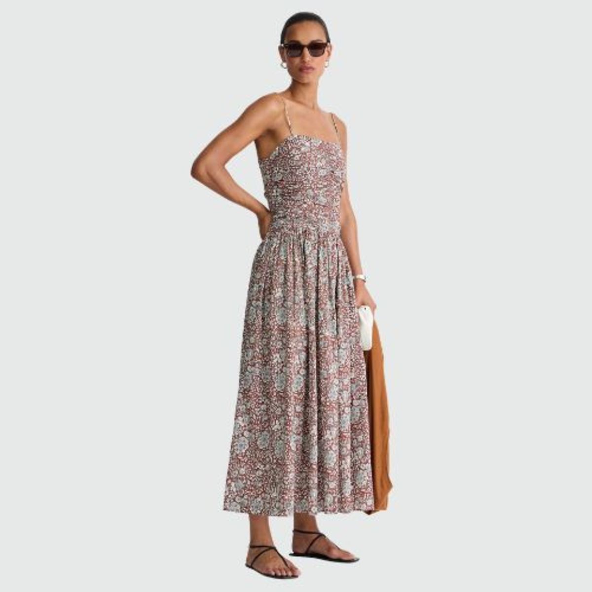 Apiece Apart Jana Ruched Bodice Maxi Dress - Clay Floral - Image 3 of 6
