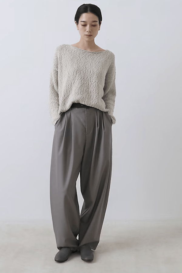 Evam Eva Cotton Slub Pullover Sweater