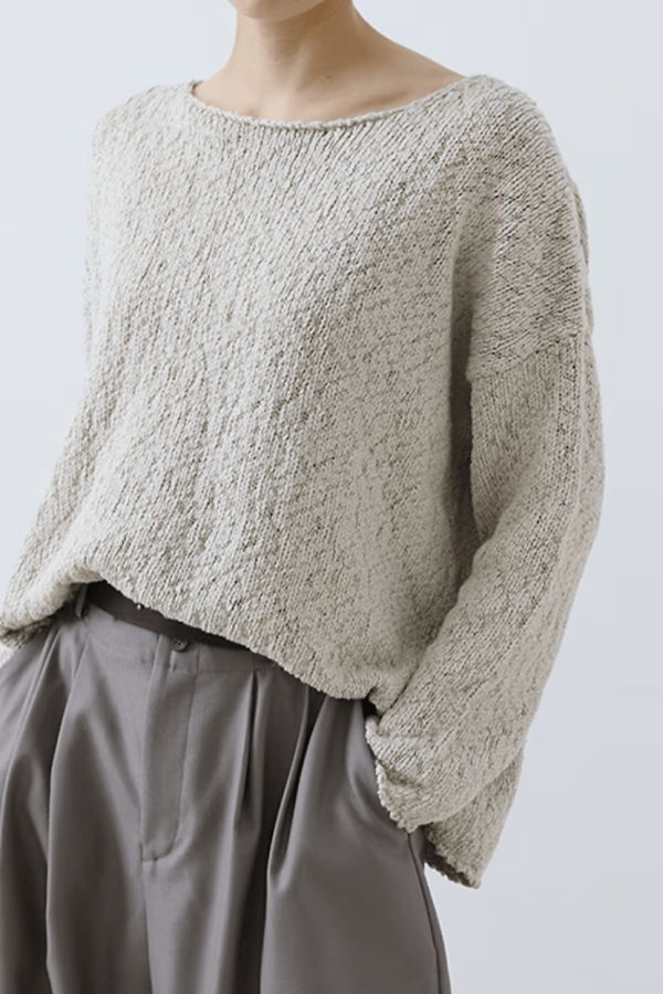 Evam Eva Cotton Slub Pullover Sweater