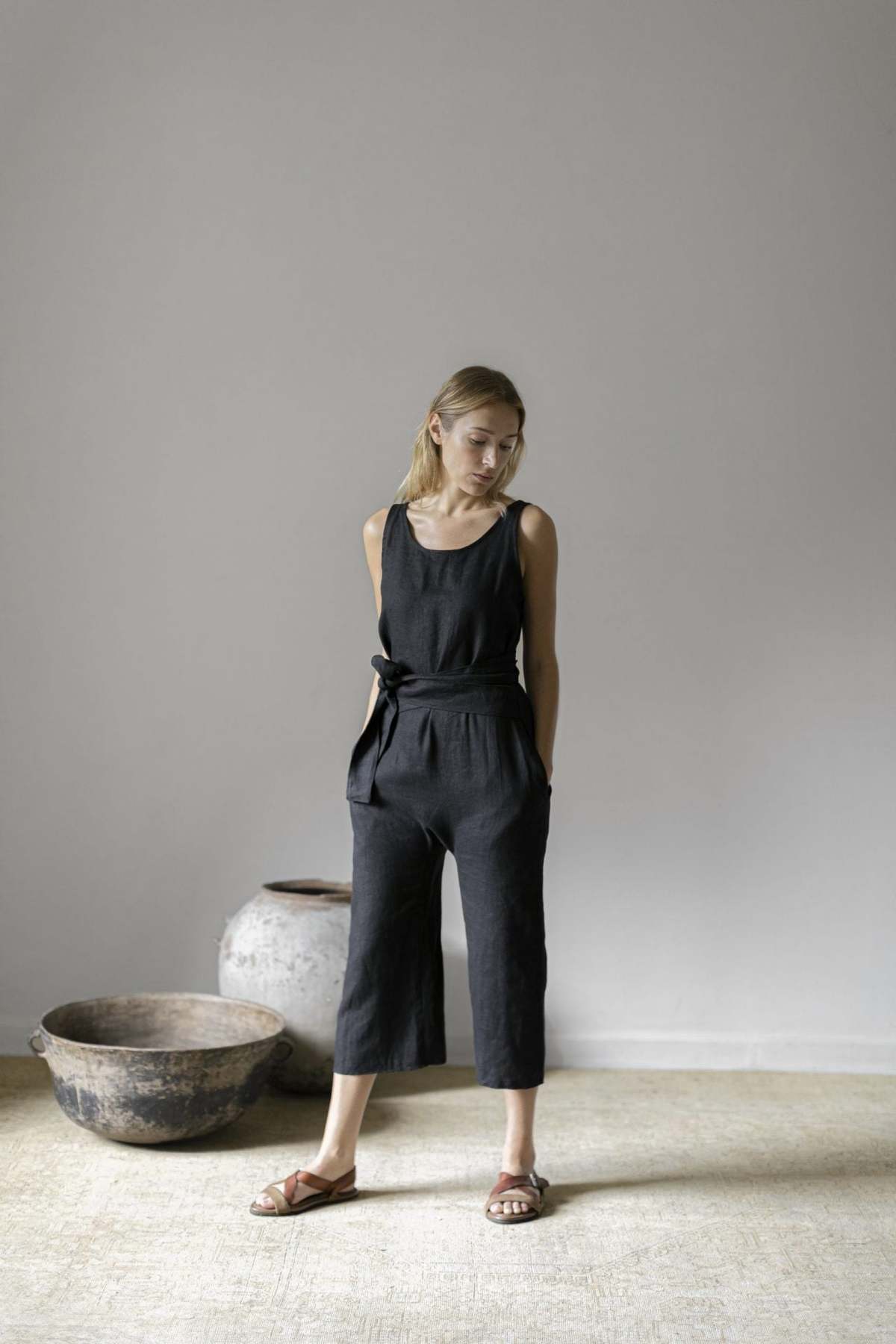 Zii Ropa Mid-weight French Linen Jumpsuit - Image 2 of 6