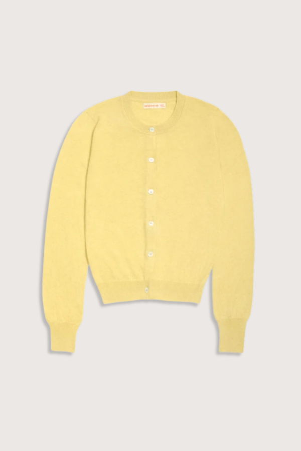 &Daughter The Enya Cashmere/Cotton Cardigan - Pale Yellow